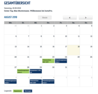Screenshot Wartungsplaner Kalenderfunktion